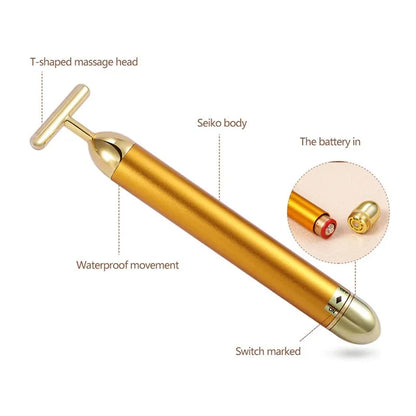 Masażer rolkowy do twarzy Energy 24K Gold T Beauty Bar